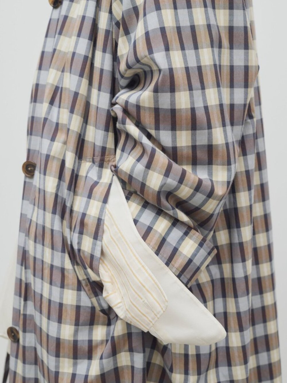 THE ROW tavishina checked silk and cotton-blend poplin coat - Picture 4 of 13